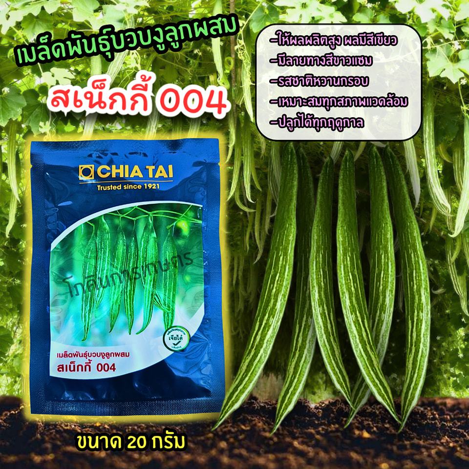 เมล็ดพันธุ์บวบงู สเน็กกี้ 004 ขนาด 20 กรัม