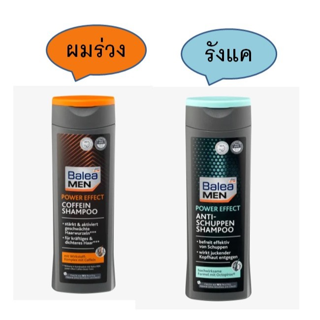 แชมพู สูตร รังแค/ผมร่วง จากเยอรมัน Balea MEN Shampoo Power Effect 250 ml