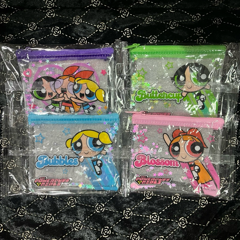 ขนมข้าวโพดอบกรอบ แถมกระเป๋าใส่เหรียญกลิตเตอร์รูปดาวลาย 3 สาวฮีโร่ เดอะพาวเวอร์พัฟ เกิร์ลส์ Powerpuff Girls พร้อมส่ง