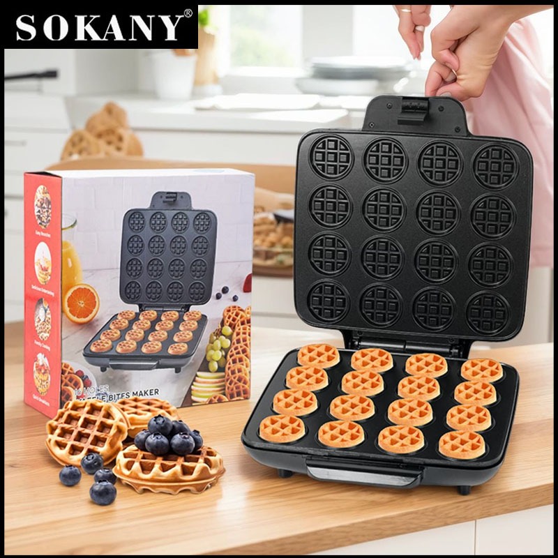 พร้อมส่ง SOKANY 1200W 16 หลุม เครื่องทำวาฟเฟิล เตาทําวาฟเฟิล เครื่องอบวาฟเฟิล รับประกัน 1ปี