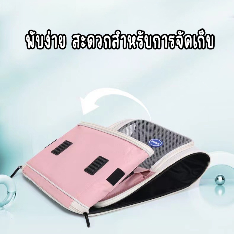 กระเป๋าเป้ใส่สัตว์เลี้ยง พับเก็บได้ ระบายอากาศได้ หน้าต่างกันสาดสองด้าน กระเป๋าสะพายแมว รูปที่ 3
