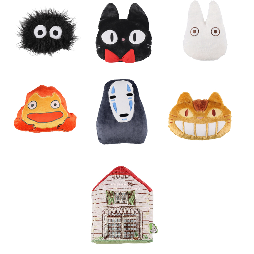 [Direct from Japan] Studio Ghibli Die Cut Cushion Japan NEW ( My Neighbor Totoro Howl's Moving Castle Spirited Away Kiki's Delivery Service )