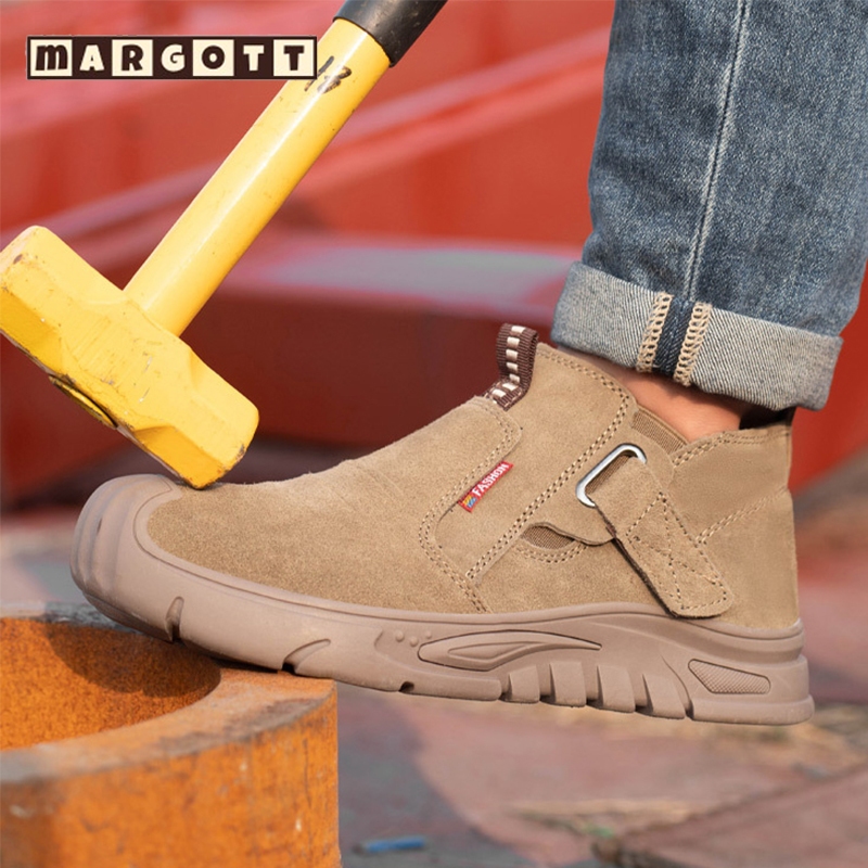 【margott9】รองเท้าเซฟตี้ หัวเหล็กป้องกันการทุบป้องกันการเจาะ ไซส์ 39-45 safety shoes for men