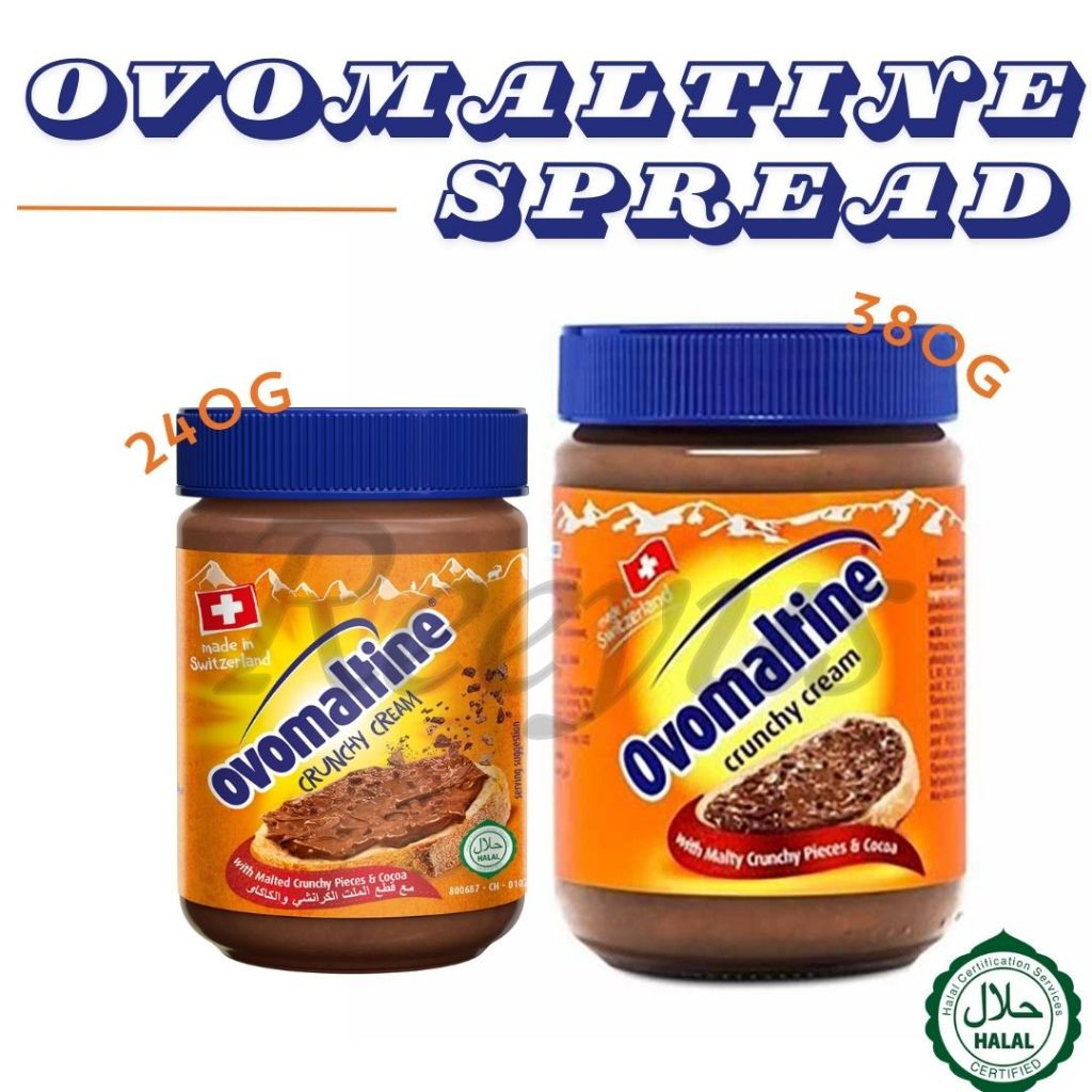 Ovomaltine spread แยมโอวัลตินครันชี่แท้ 100 % ( palm oil free ) มี 2 ขนาด มีฮาลาล จากสวิตเซอร์แลนด์