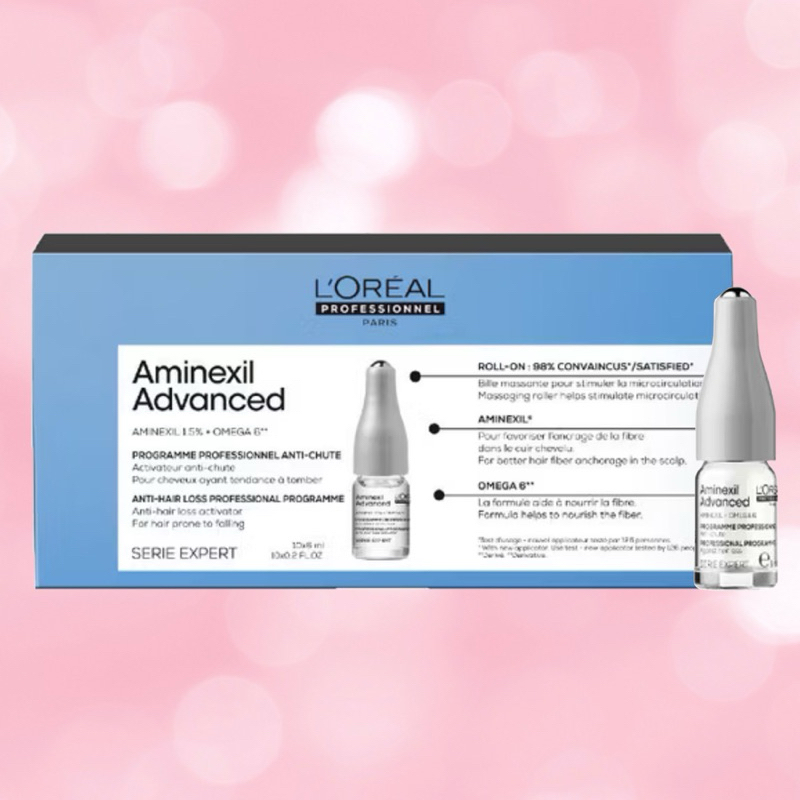 LOREAL Aminexil Advanced 6 ML. X 10 ขวด ชุดเซรั่มหนังศีรษะลดผมขาดร่วง กระตุ้นการเกิดใหม่ของเส้นผมดูห