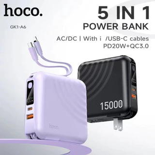 พาวเวอร์แบงก์ แบตสำรอง HOCO A6 Power Bank 15000mAh PD20W+22.5W ชาร์จเร็ว Fast Charging พร้อมสายชาร์จในตัว
