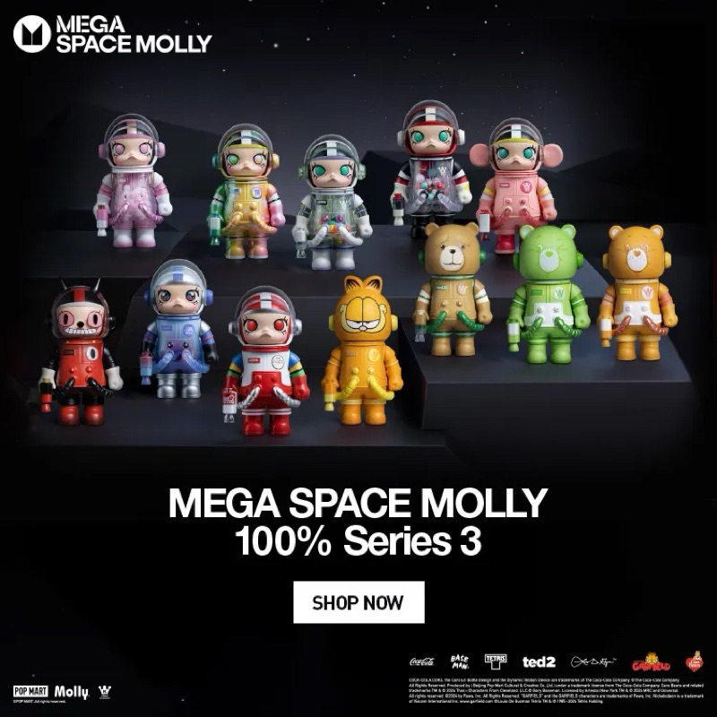 🇹🇭พร้อมส่งในไทย1-2วัน🇹🇭 POP MART MEGA SPACE MOLLY 100% V3 anniversary series molly space v3 molly sp