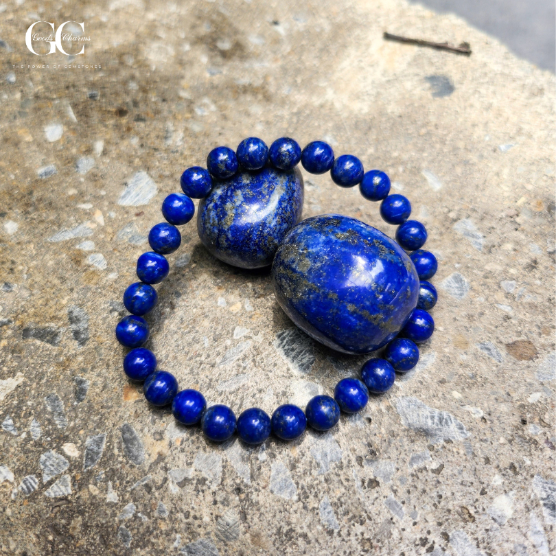 Lapis Lazuli ลาพิส ลาซูรี 6 mm. (Premium Grade)