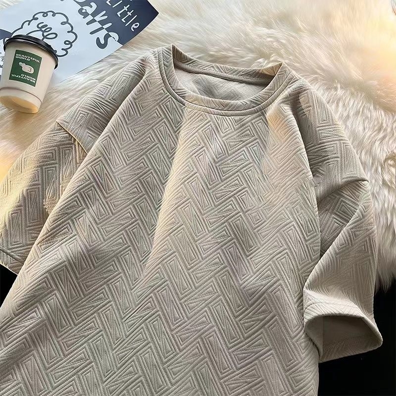⚡️ พร้อมส่ง⚡️เสื้อทีเชิร์ต เสื้อลายปั๊มนูน ยืดคอกลมแฟชั่นเกาหลีดีไซน์ / TETRIS