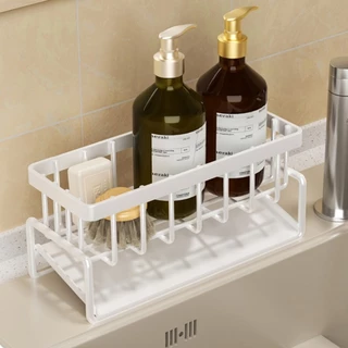 Kitchen Racks ชั้นวางเศษผ้า ตะกร้าสเตนเลส304 ระบายน้ำ พร้อมก้านแขวน ถอดออกได้ สําหรับอ่างล้างจาน