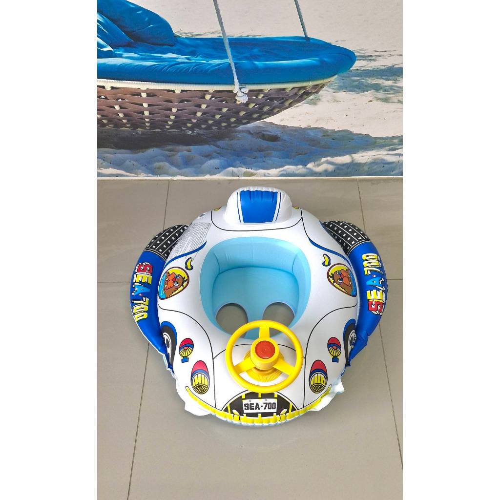 Sainteve ห่วงยางเด็กขาสอดรถแข่งมีพวงมาลัย 30