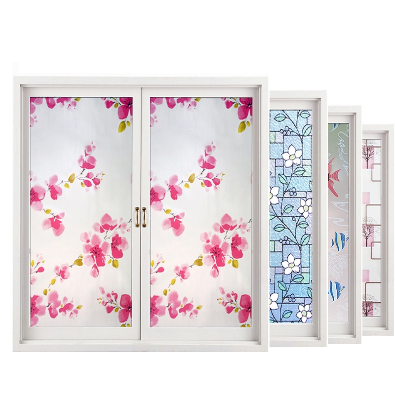Window film แดงพลัม 45/60/90x200ซม.PVC Glass sticker สติกเกอร์หน้าต่างแบบมีกาวในตัวสติกเกอร์ติดกระจกด้านหลังมีกาว 112E