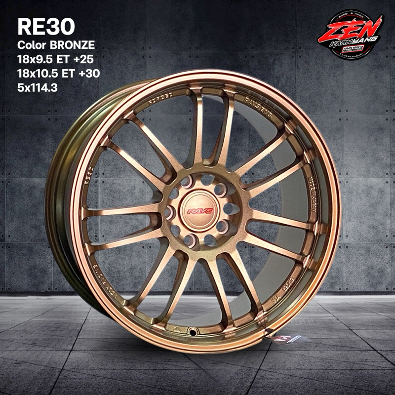 RE30 ขอบ18“ ใส่รถ 5/114.3 กับ 6/139.7 ได้ พร้อมยาง 255/50R18 (ราคา4วง)