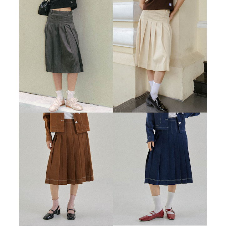 ENDOFMARCH | JOSEY SKIRT กระโปรงจีบ ทรงวินเทจ