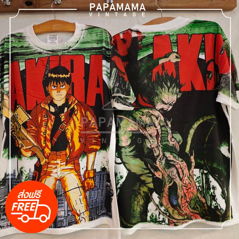 [ AKIRA ] OVP promo shirt @Bootleg all over print เสื้อการ์ตูน อากิระ คนไม่ใช่คน papamama vintage shirt
