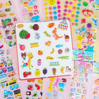 สติกเกอร์นูนแผ่นยาว 100ชิ้นส่ง2฿สติกเกอร์ สติ๊กเกอร์ สติกเกอร์นูน ตัวนูน ของแจกเด็ก ของเล่นเด็ก
