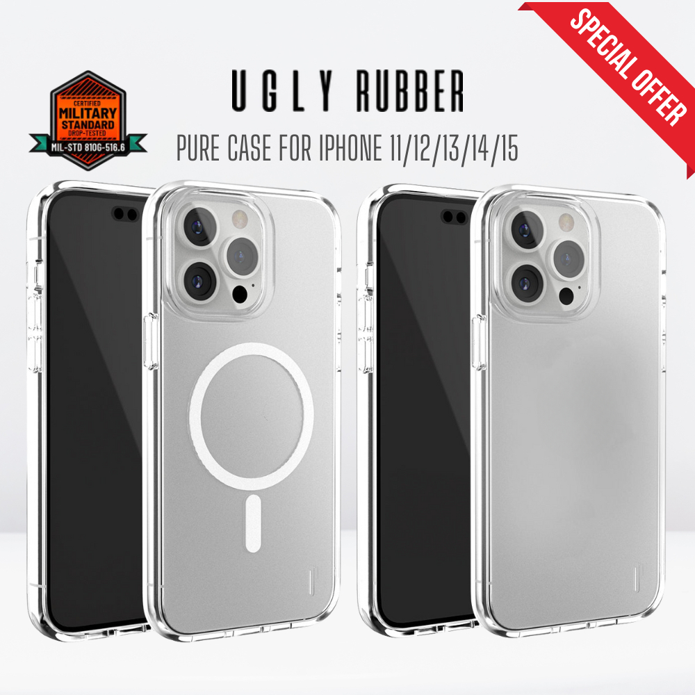 [ลดล้างสต๊อก] Ugly Rubber PURE Magnets Case เคส สำหรับ iPhone 11 I 12 I 13 I 14 I 15 Series