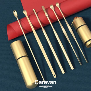 Caravan crew Ear pick set 6-piece set ชุดอุปกรณ์แคะหู เก็บง่าย พกพาสะดวก