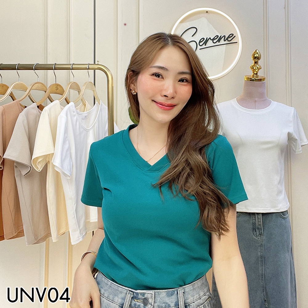 Serene's Choice เสื้อคอวี แขนสั้น หน้าผ้า 30/35 นิ้ว ผ้าคอตตอนญี่ปุ่น Short Sleeve V Neck 30/35'' Cotton Shirt