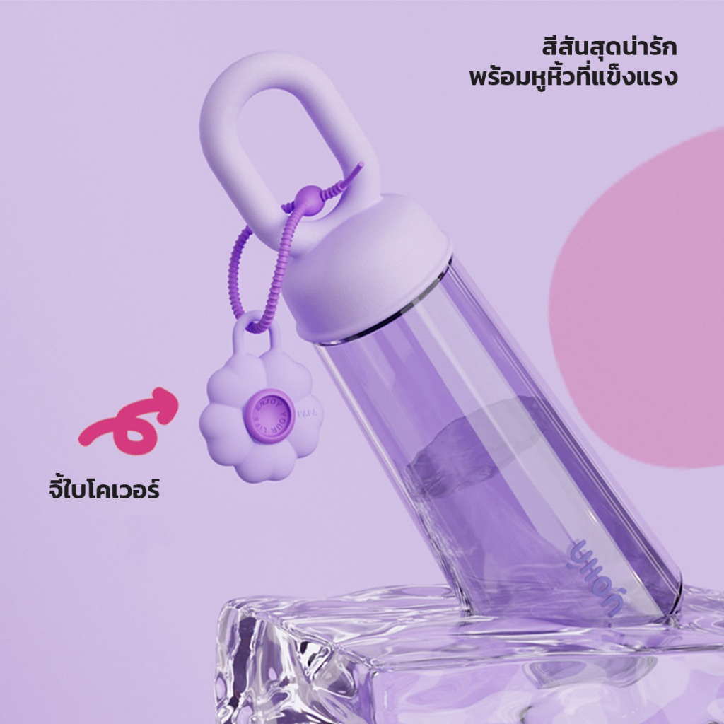 กระบอกน้ำใส ความจุ 500ml มีหูหิ้ว สำหรับพกพา สไตล์น่ารัก ทนความร้อน ราคา ถูกที่สุด ดีลบีเคเค แกลเลอรีภาพที่ 5