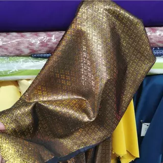 ขายเป็นเมตร ผ้าตาด ผ้าดิ้นเงินดิ้นทอง ผ้าดิ้นเนื้อทราย ตัดชุดไทย