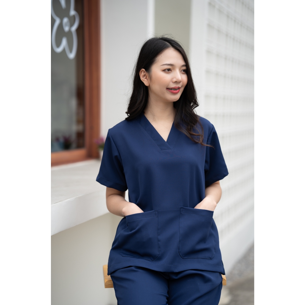 ชุดสครับผ้านุ่มๆ สี Navy