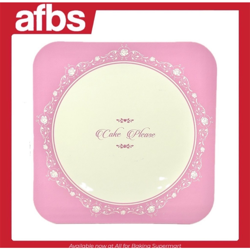 SUPERMART ฐานรองเค้ก 1 ปอนด์ สี่เหลี่ยม ชมพู PTP1P01-1 (1*10)#1412007