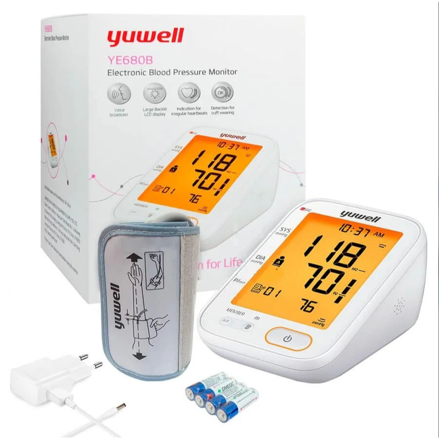 Yuwell รุ่น YE680B เครื่องวัดความดันโลหิต เสียงพูดภาษาไทย วัดการเต้นหัวใจผิดจังหวะ