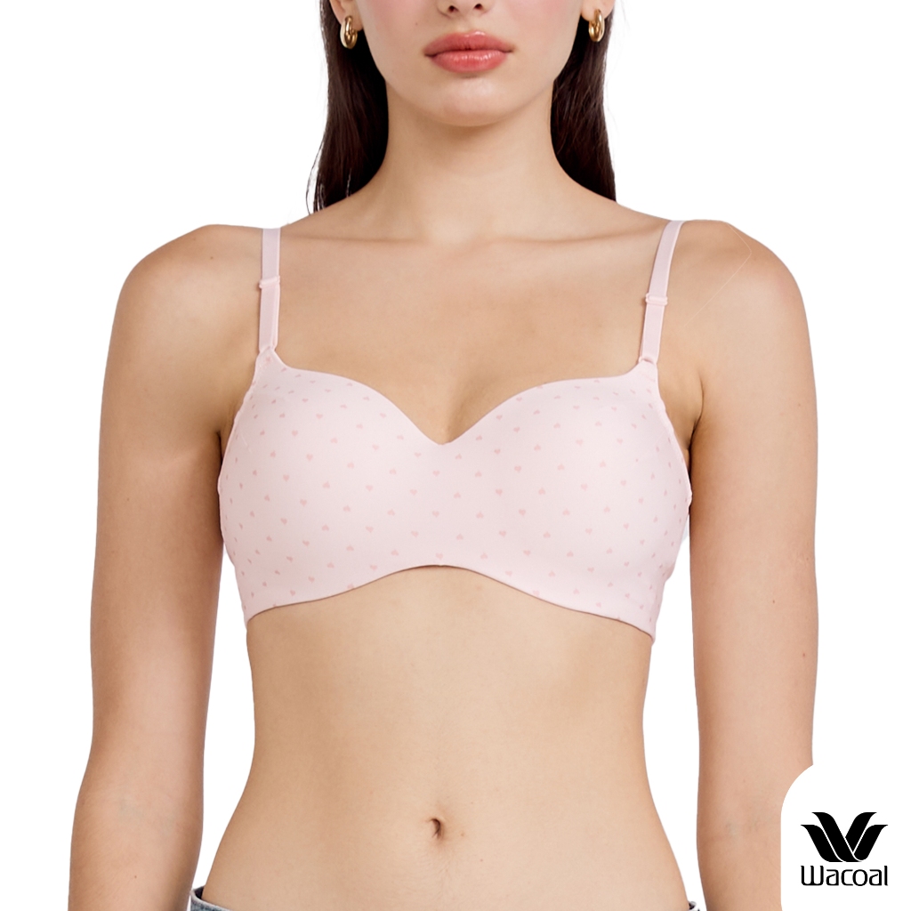 Wacoal Surprise Wireless Bra บราไร้โครง ไม่เสริมฟองน้ำ รุ่น MM1F16 สีส้มอมชมพู (OR)