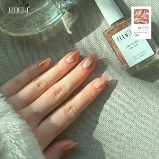 สีทาเล็บกึ่งเจล สีลูกแก้ว แคทอาย U-DELI U-722 (ไม่อบ) Sliver Metallic Cat Eye Vegan ใช้แม่เหล็ก