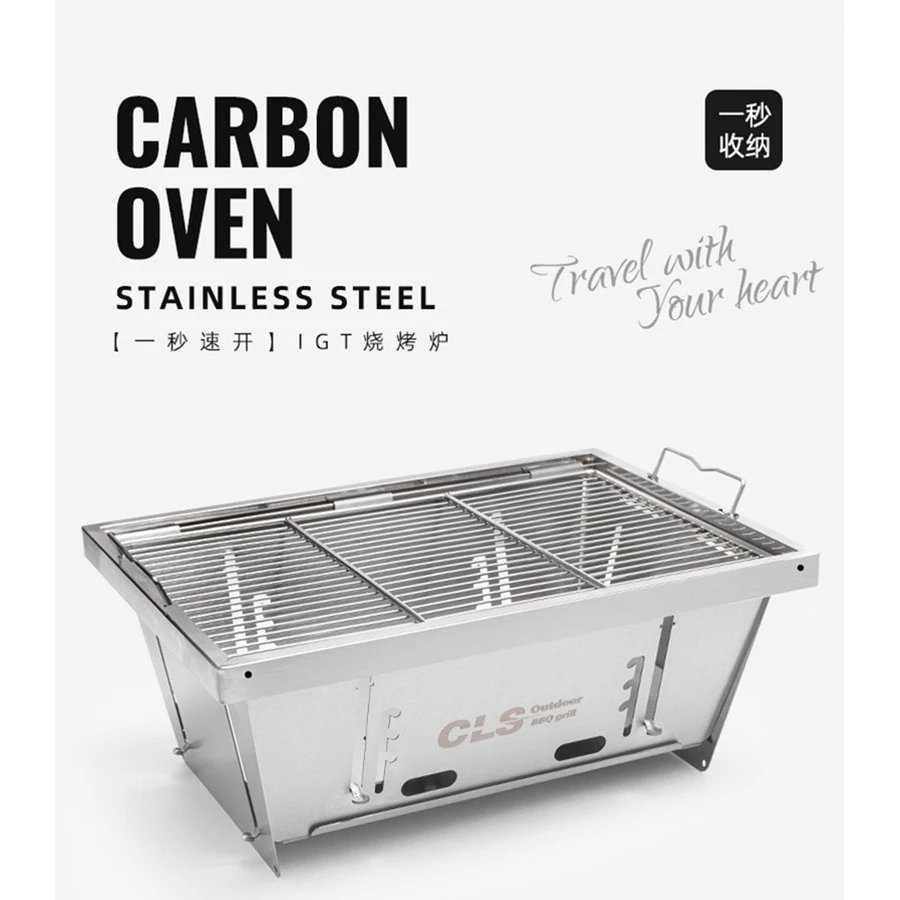 📣พร้อมส่ง📣 BBQ IGT Stove CLS เตาย่างเเค้มปิ้ง ปรับความสูงเตาได้ เตาย่างพับได้ เตาย่างสแตนเลส