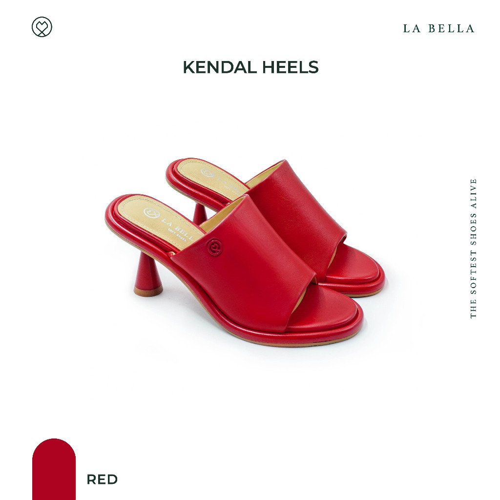 LA BELLA  รองเท้าส้นสูงหนังแกะ รุ่น KENDAL HEELS - RED