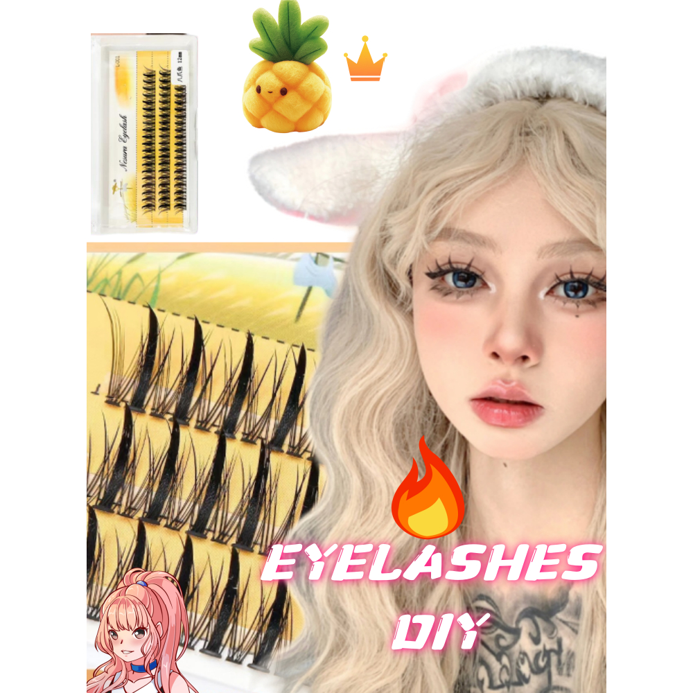 พร้อมส่ง ขนตาปลอมจับช่อ 8MM-12MM แบบนุ่ม ละลายน้ําได้ ดูเป็นธรรมชาติ ขนตาปลอม ช่อหนา แบบยาว DIY