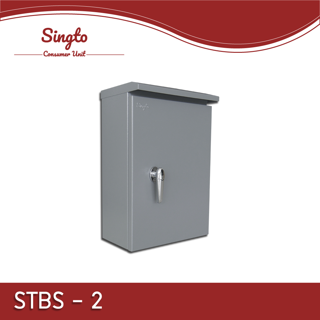 ตู้เหล็ก Singto ตู้ไฟกันน้ำมีหลังคา STBS 2 ขนาด 350x520x170 mm. IP55 ตู้สวิตซ์บอร์ด
