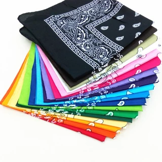 มีส่งด่วน ผ้าเช็ดหน้าวินเทจ 55x55cm (E02) ผ้าโพกหัว ผ้าพันคอ Cotton ลายลูกน้ำ
