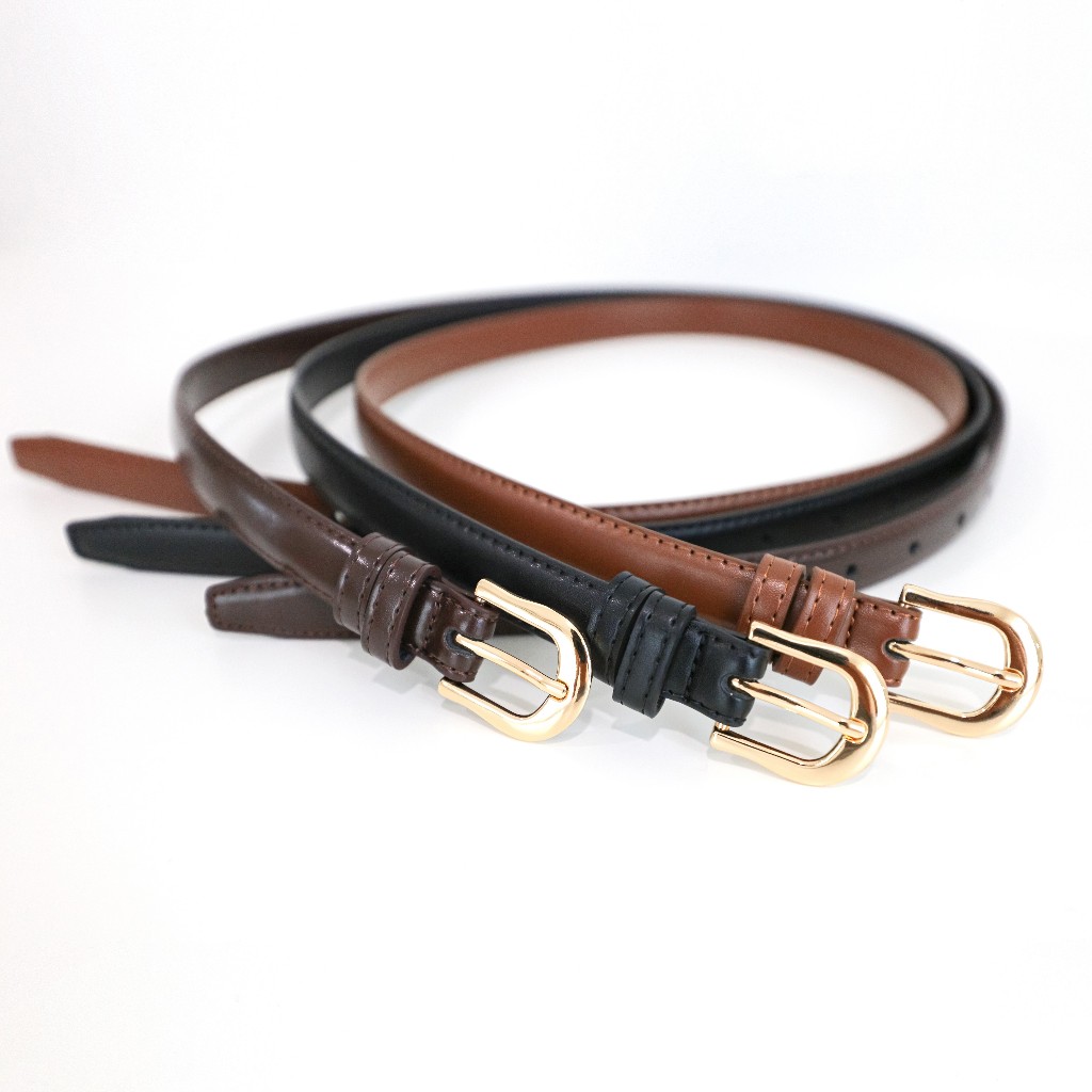 danmugi.official พร้อมส่ง 1-2 วันถึง : Classic belt เข็มขัดหนังคุณภาพดี มินิมอล อะไหล่ทองอย่างดี