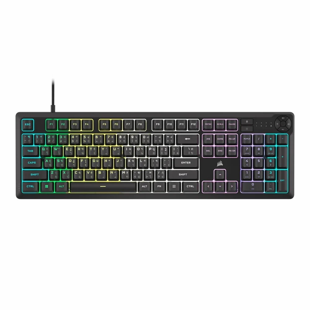 CORSAIR KEYBOARD (คีย์บอร์ด) K55 CORE  (BLACK) (RUBBER DOME-RGB-EN/TH) (CH-9226C65-TH) รับประกัน 2 ป