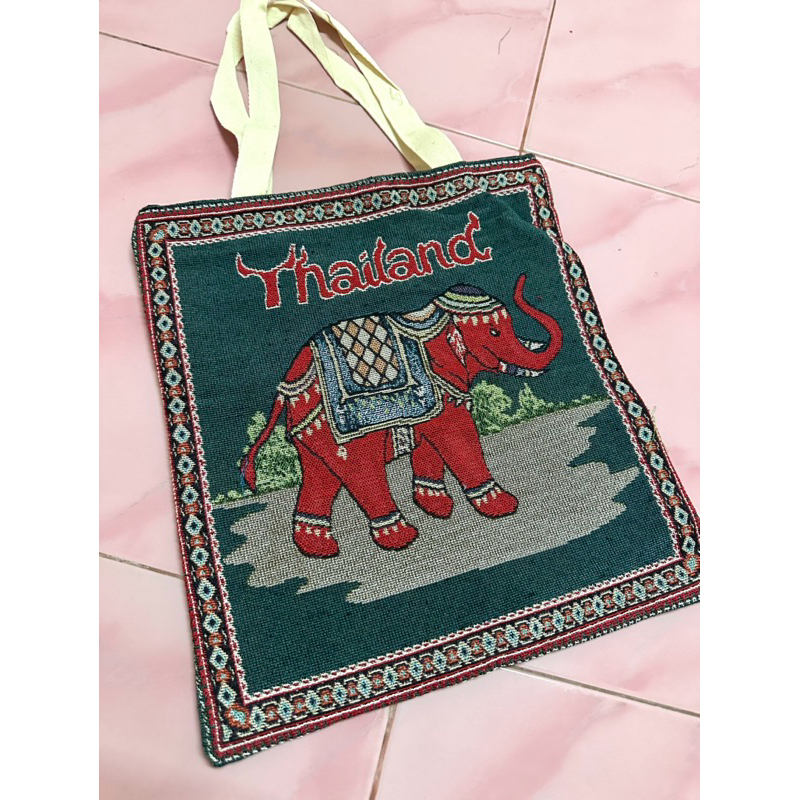 ถุงผ้าลายช้าง (ขนาด 11*13 นิ้ว) 99฿