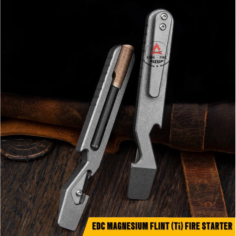 Edc titanium Magnesium Flint  Fire Starter  แท่งจุดไฟ