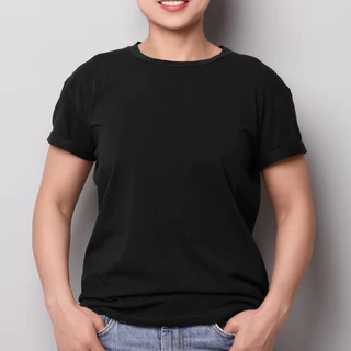 Cotton Quality เสื้อยืดคอกลม สีดำ Cotton 100% No.32 ใส่สบาย ระบายอากาศดีเยี่ยม ราคาสบายกระเป๋า ใส่ได้ทุกโอกาส