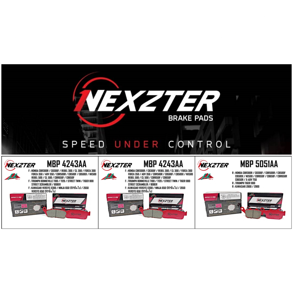 ผ้าเบรค NEXZTER สำหรับ HONDA CBR650F / CB650F / CB500X ปี22ขึ้นไป / NX500