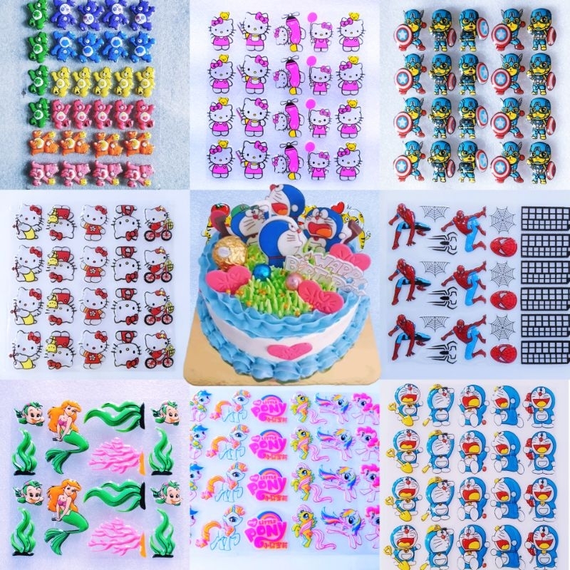 รวมลายลดพิเศษ แผ่นลอกลายช็อกโกแลต ตัวการ์ตูนตกแต่งเบเกอรี่ เค้กคัพเค้ก แผ่นลอกลายช็อก