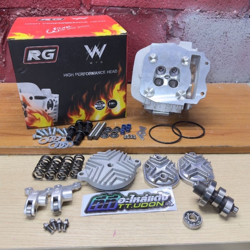 ฝา4วาล์ว RG wave125 พร้อมอุปกรณ์ มีหลายขนาดใบวาล์ว งานRG #เวฟ125 ฝาวาล์ว 4V
