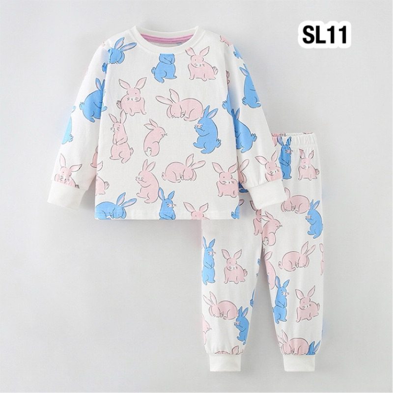 พร้อมส่งจากไทย SL11 ชุดนอนผ้าคอตตอน 100% เนื้อผ้านุ่มสบาย ลายน่ารัก