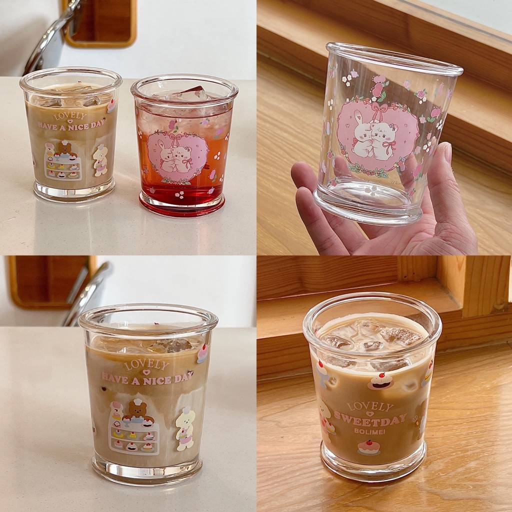 พร้อมส่ง🧁แก้วกาแฟ แก้วโคลบริว Cold Brew coffee mug แก้วน้ำ ขอบนุ่ม ทนร้อนทนเย็น cute glass korean st