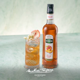 Mathieu Teisseire น้ำเชื่อมกลิ่นพีช 700 มล. (Peach Syrup) ไซรัปสำหรับค็อกเทล ม็อกเทล โซดา และชา