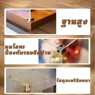 กล่องใส่ art toy กล่อง popmart กล่องโมเดล labubu babythree crybaby ฐานไม้หนามาก