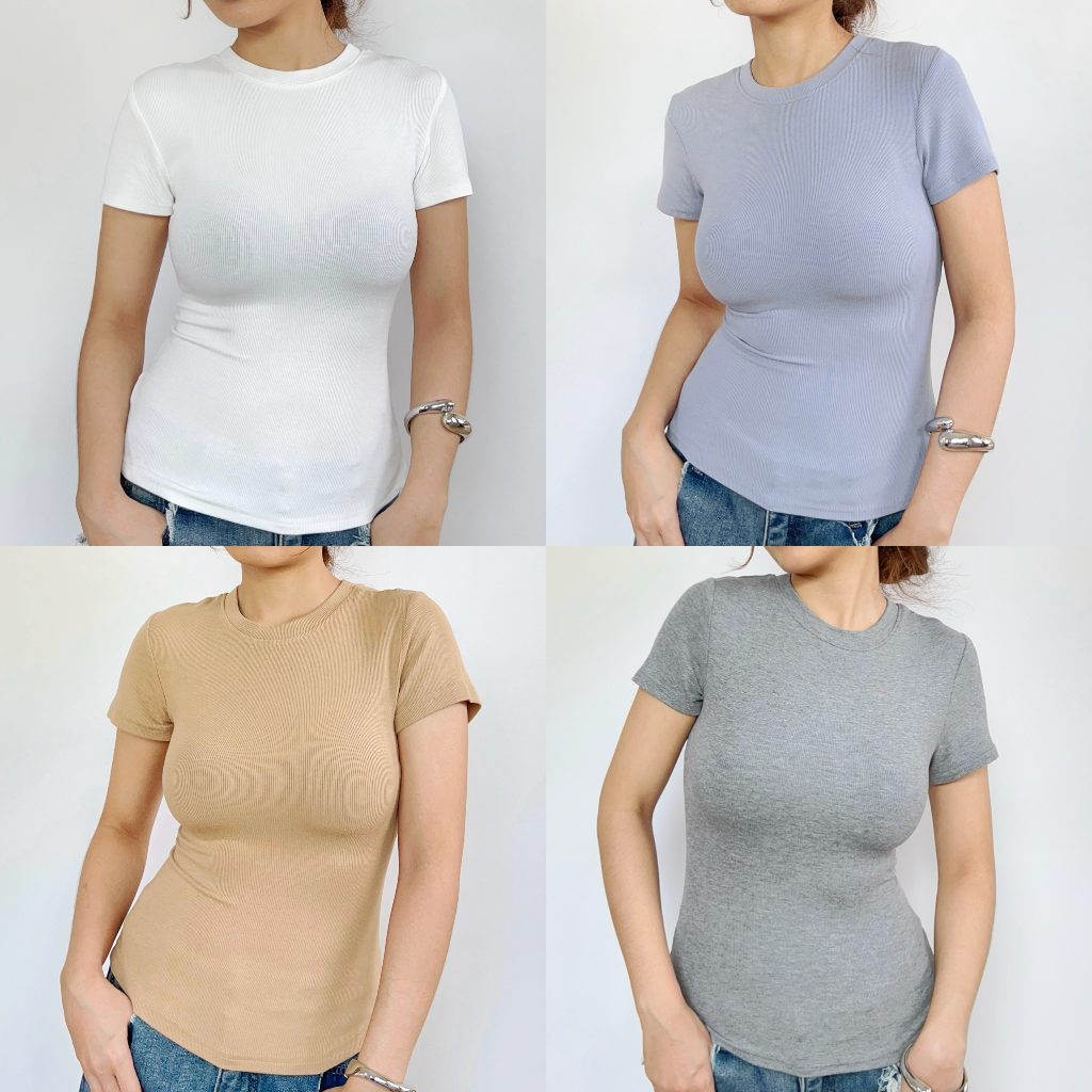 JEDA basic top - เสื้อยืดเข้ารูปผ้าร่องนิ่ม | FAVOR.CO