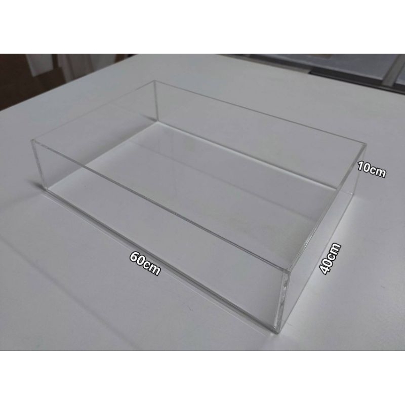 ถาดอะคริลิค แบบใส หนา3 มิล "ใส่น้ำได้" ขนาด60cm×40cm×10cm