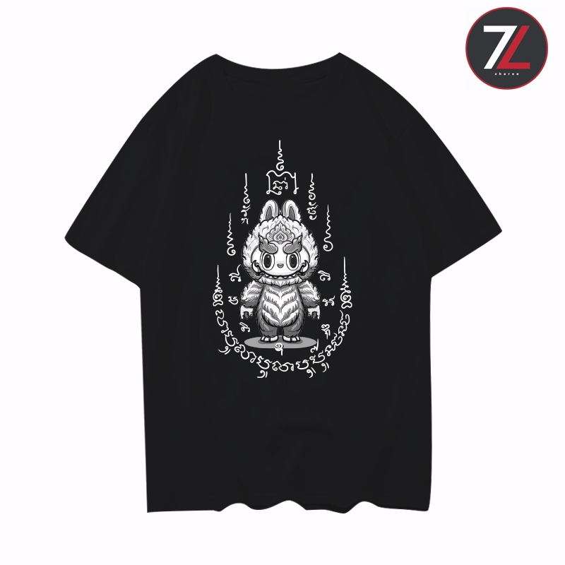 เสื้อยืดแขนสั้น สกรีนลาย บูบู้ ยันต์ ผ้าCotton100% มีครบไซส์